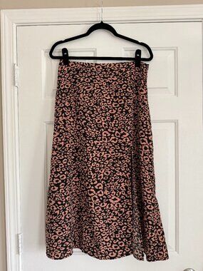 cheetah print midi skirt